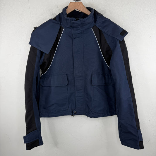Balenciaga Navy Cropped Shell Jacket