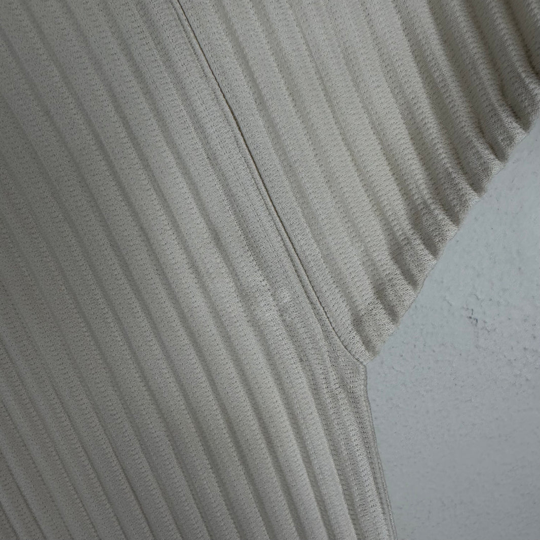 Issey Miyake Plisse Eggshell Polo