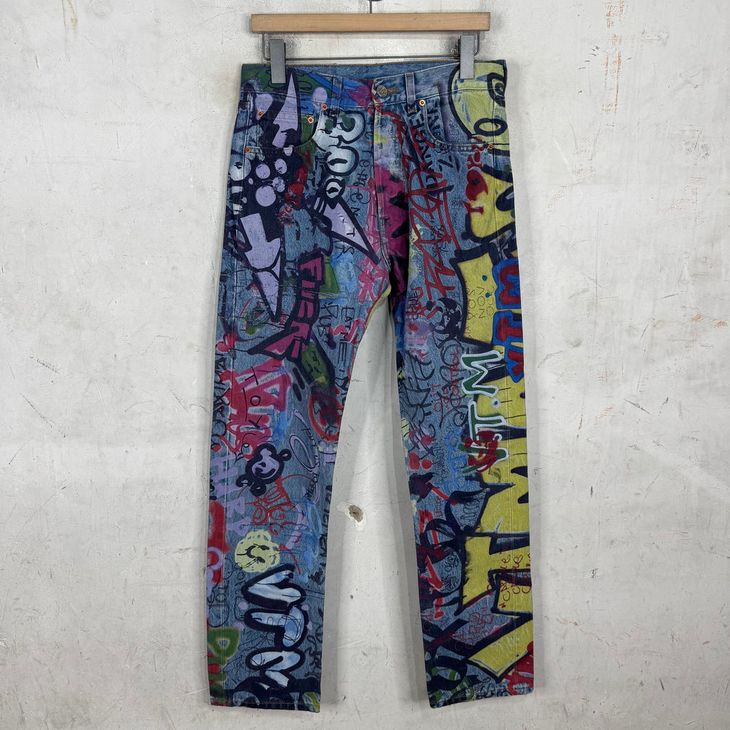 Vetements Slim Graffiti Jeans