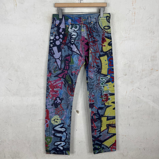 Vetements Slim Graffiti Jeans