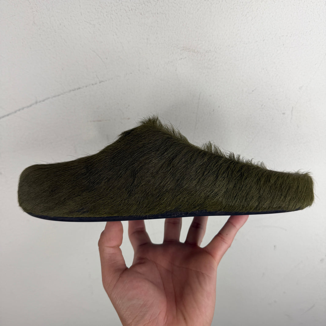Marni Green Fuzzbit Mules