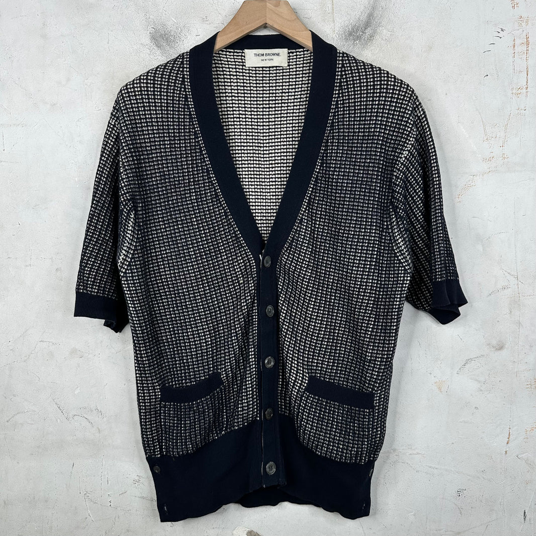 Thom Browne Navy S/S Cardigan