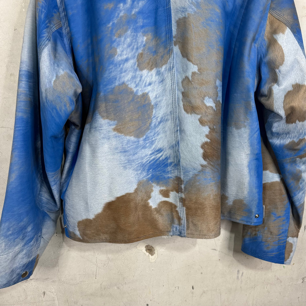 Stussy Cowhide Blue Leather Jacket