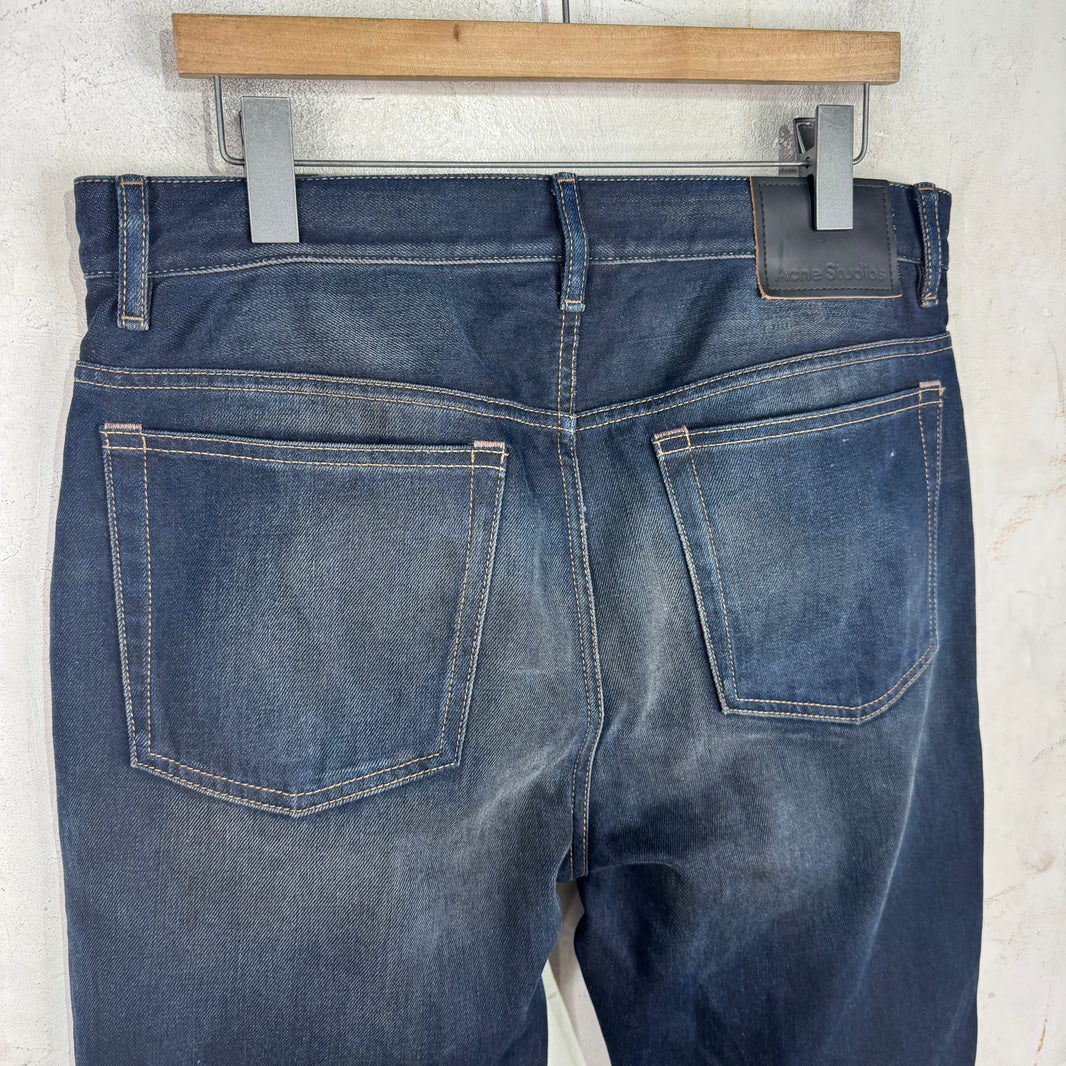 Acne Studios Tinted Dark Indigo Bootcut Jeans