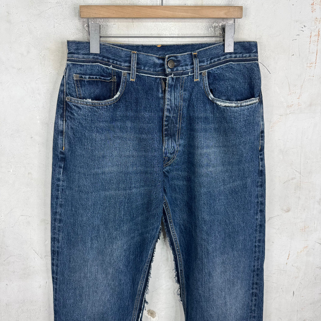 Margiela Pendleton Layered Distressed Jeans