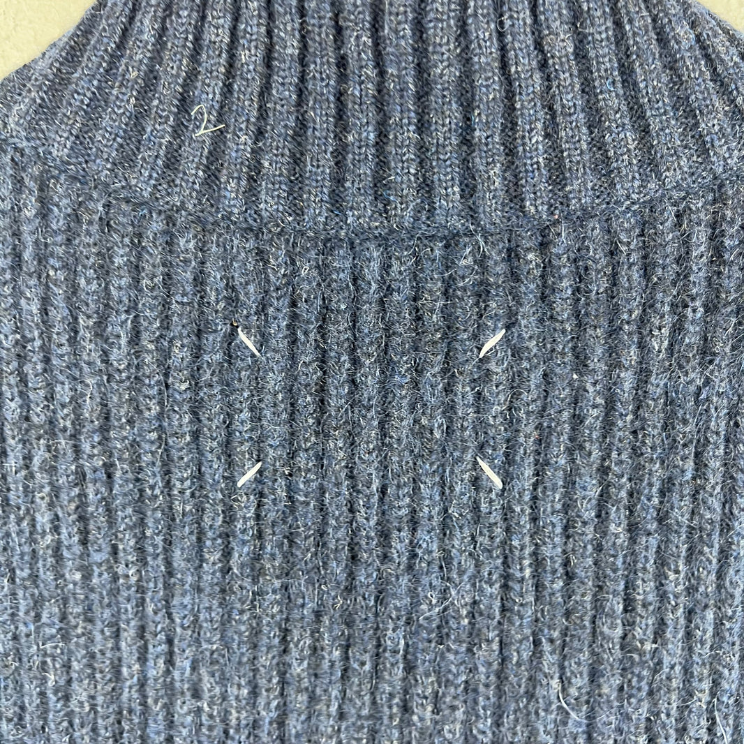 Margiela Navy Turtleneck Knit Sweater Vest