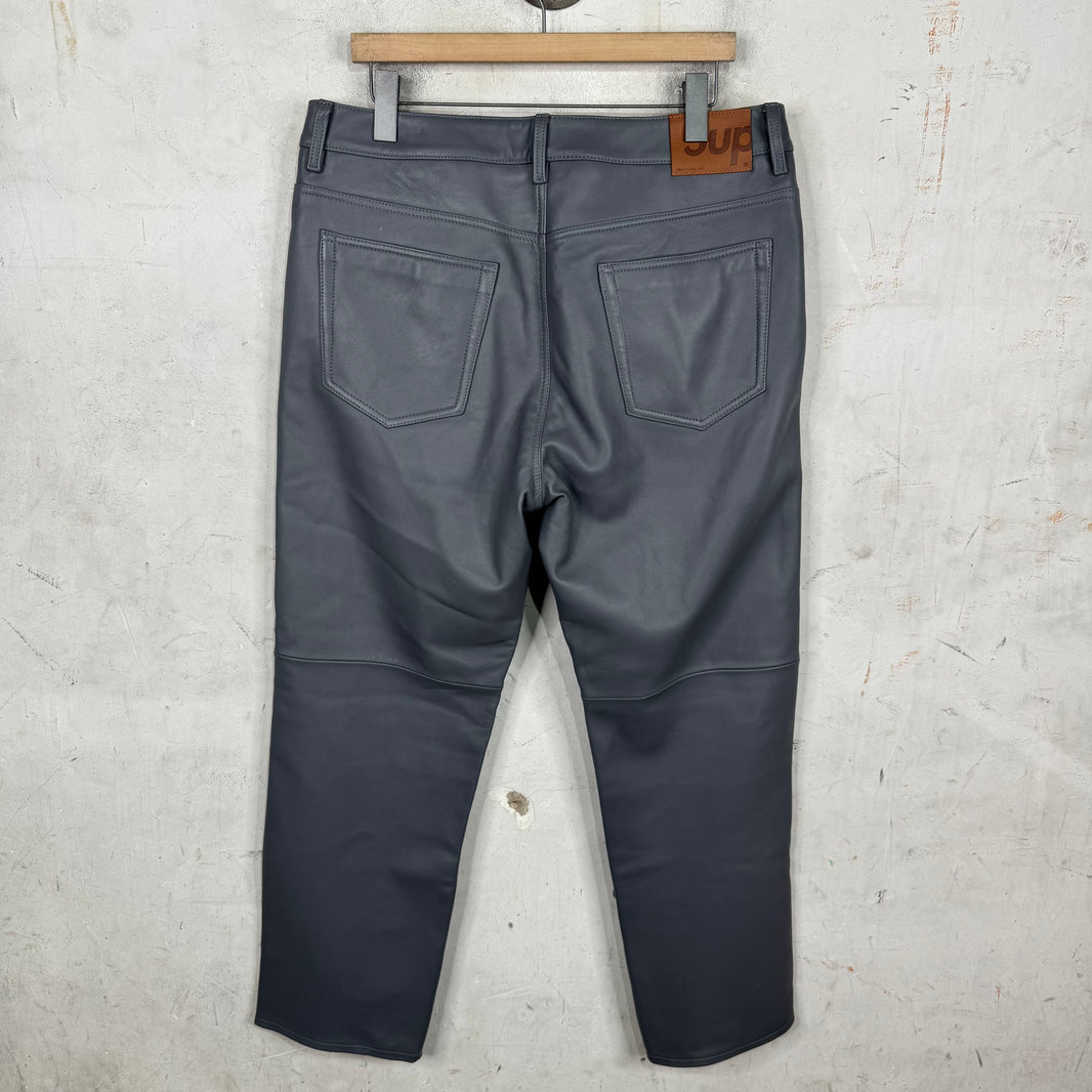 Supreme Grey Leather Pants