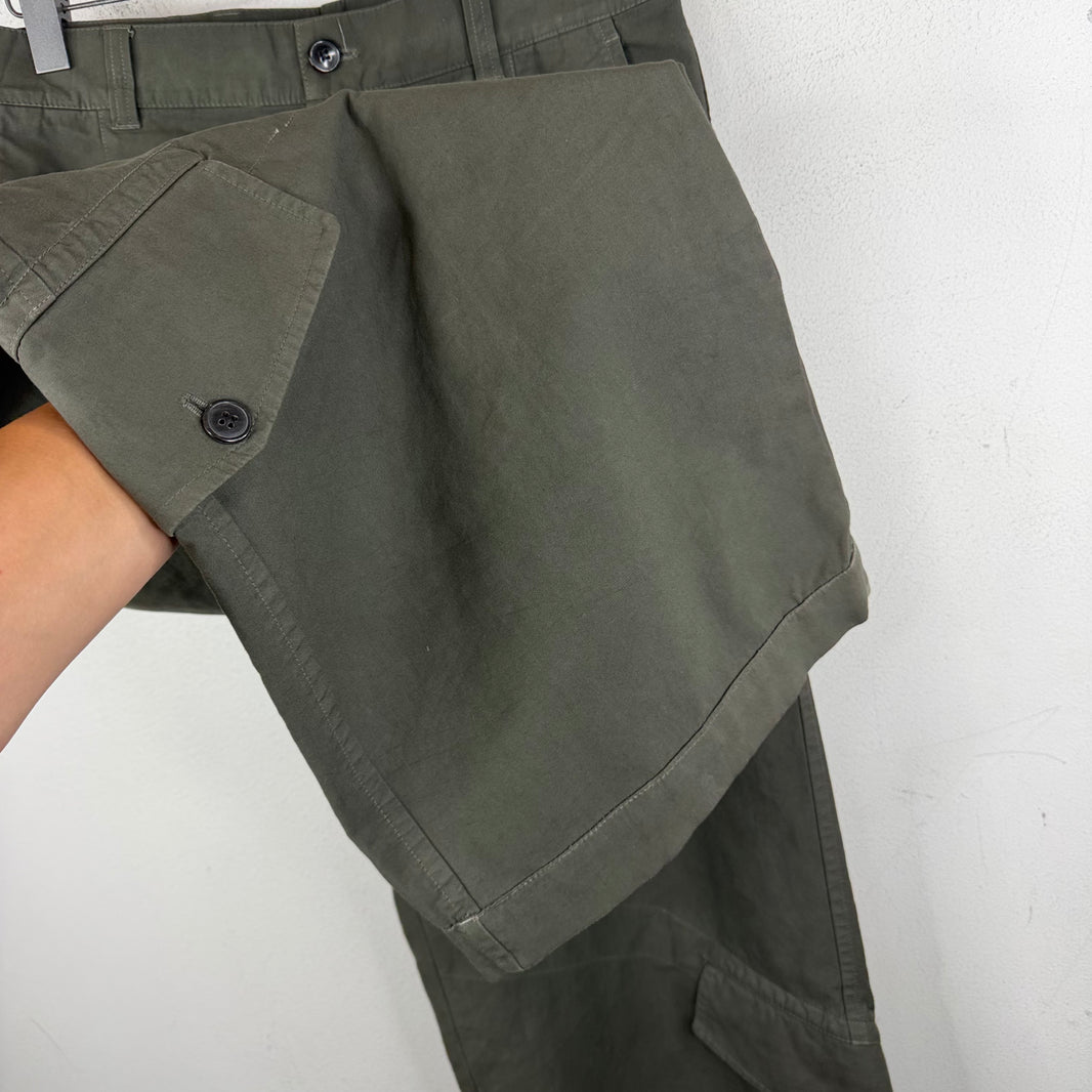 Dries Van Noten Baggy Olive Cargo Pants