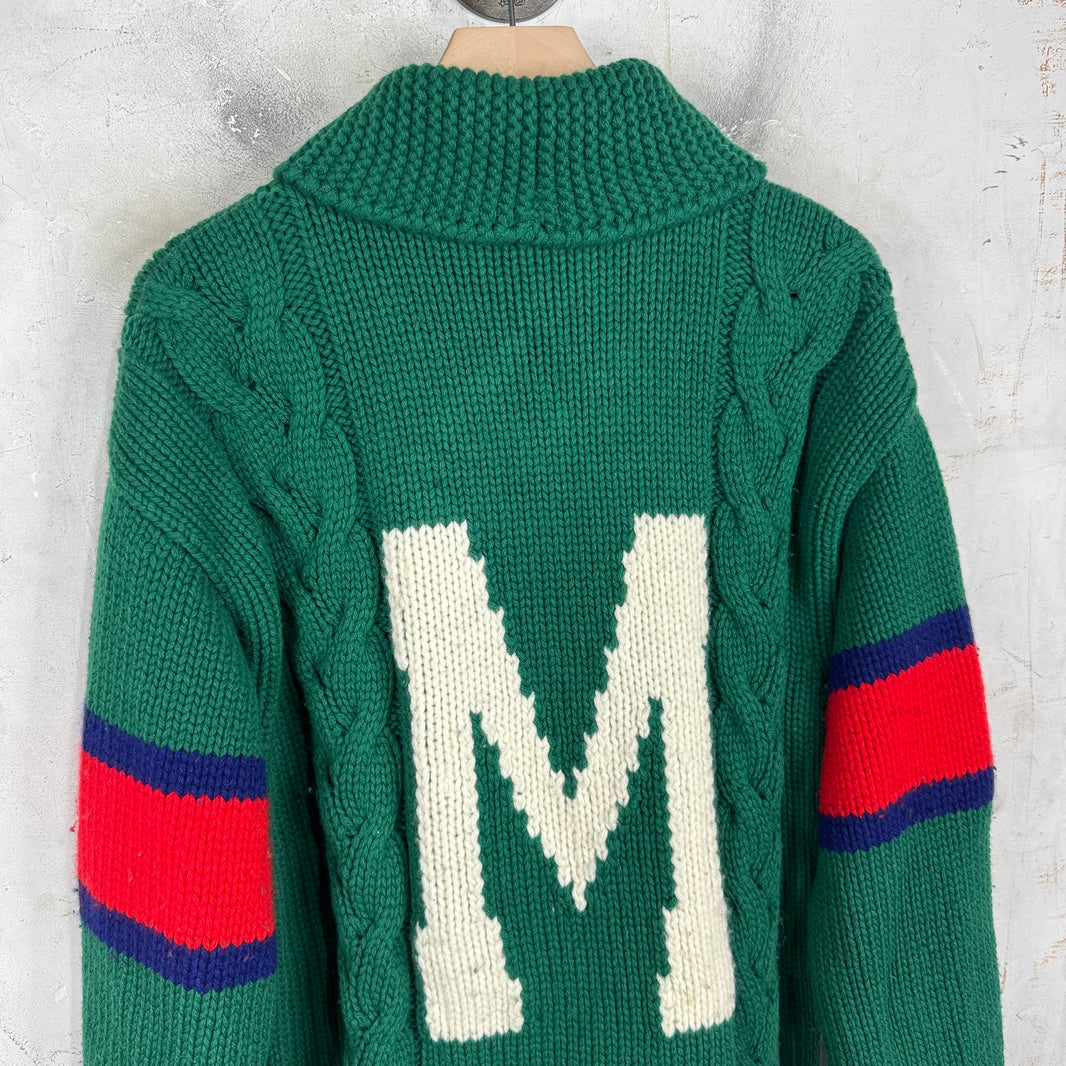 Gucci "M" Zip-Up Cowichan Cardigan