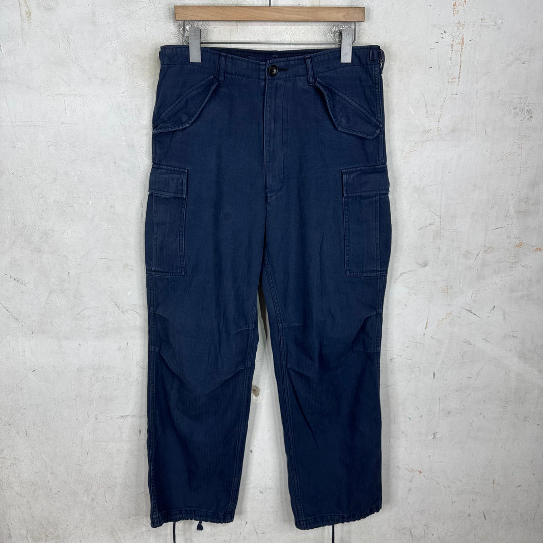 CDG Homme Navy Herringbone Cargos