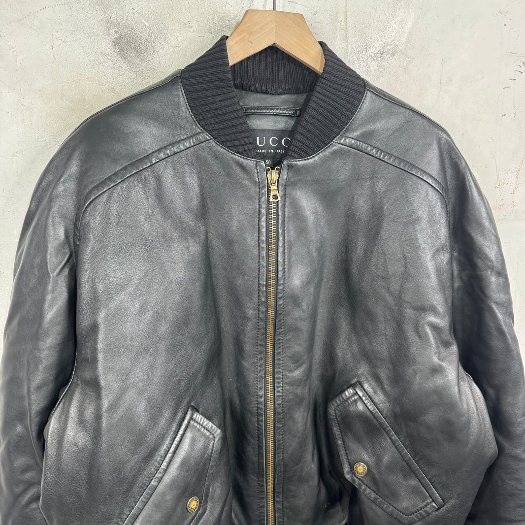 Gucci Tom Ford Leather Bomber Jacket