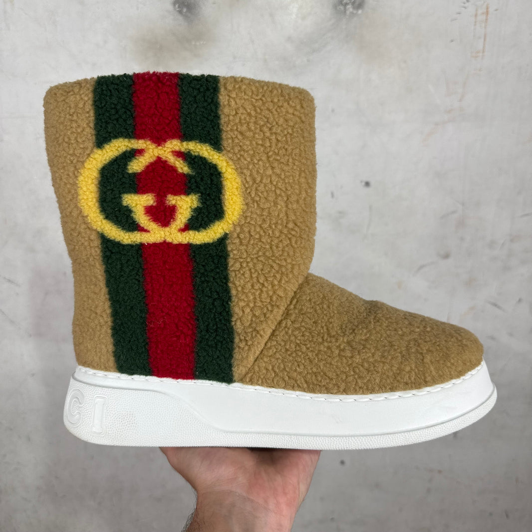 Gucci Auckland Interlock Faux Shearling Boot