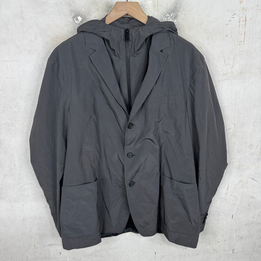 Prada Grey Zip Blazer Layered Jacket