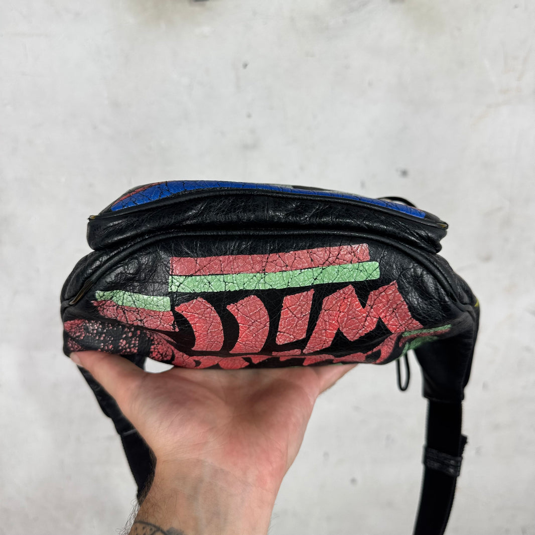Balenciaga Smoked Leather Grafitti Waist Bag