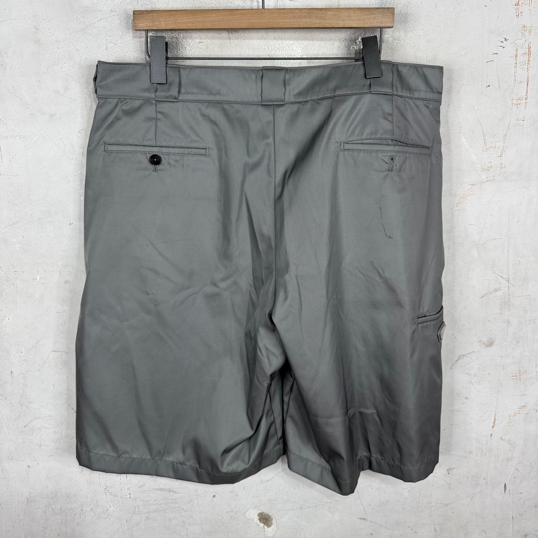 Prada Renylon Plaqued Grey Shorts