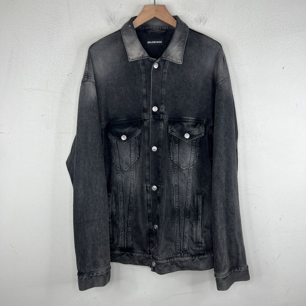 Balenciaga Sample Thin Black Wash Denim Jacket