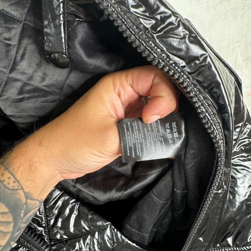 Dries Van Noten Black Glossy Back Zip Bomber