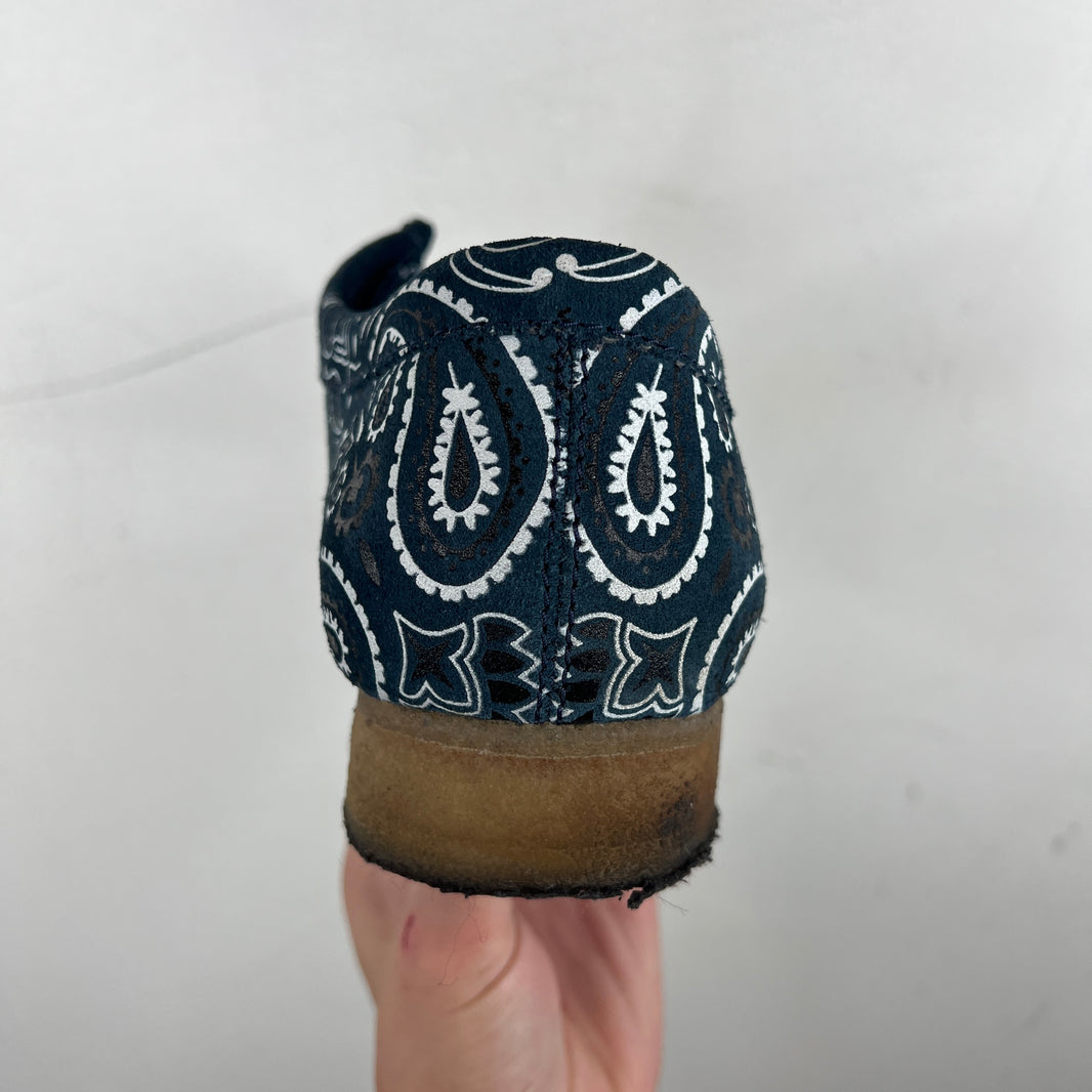 Supreme Clarks Navy Paisley Wallabee Ankle Boots