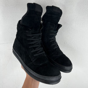 Rick Owens Triple Black Suede Geobaskets