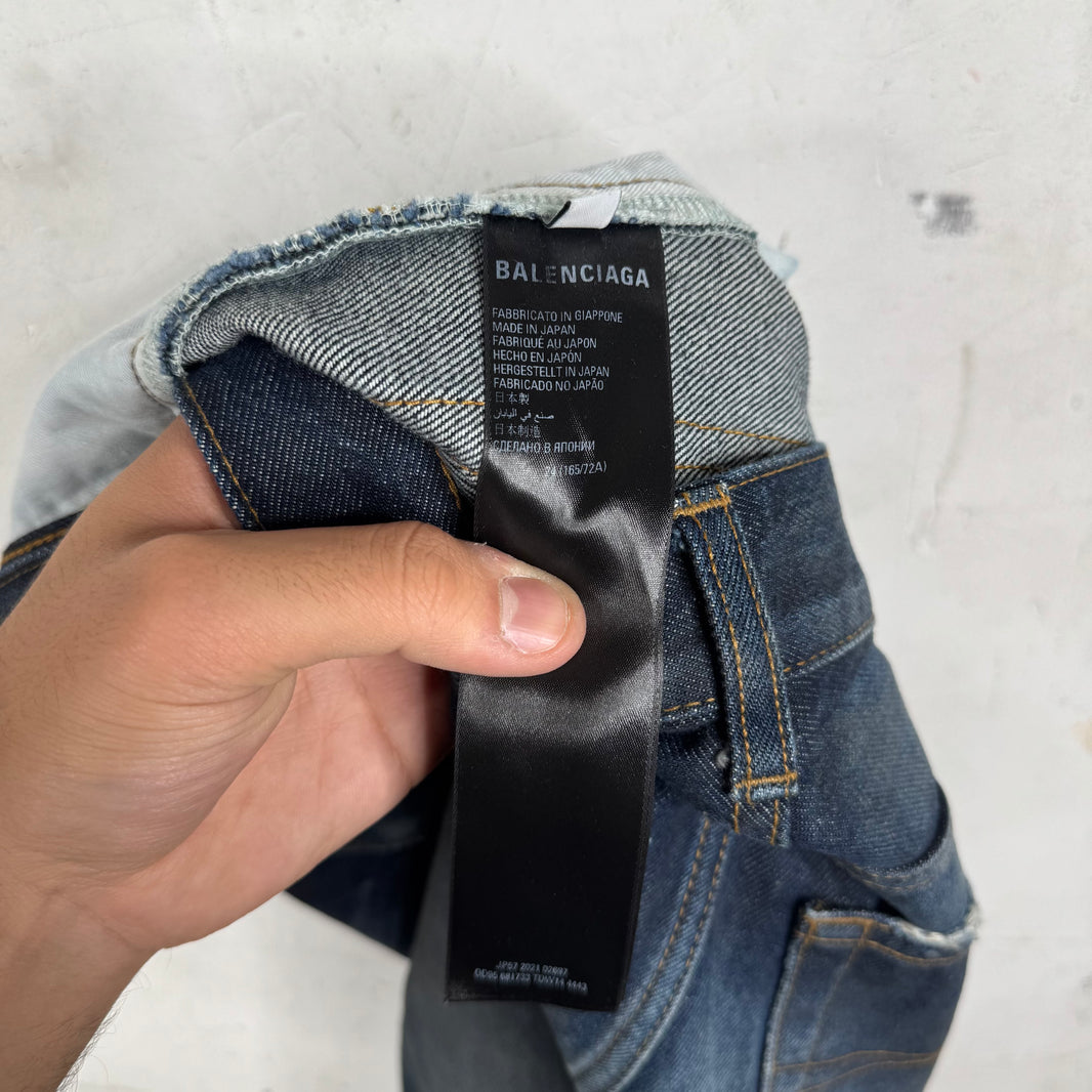 Balenciaga Dark Wash Distressed Jeans