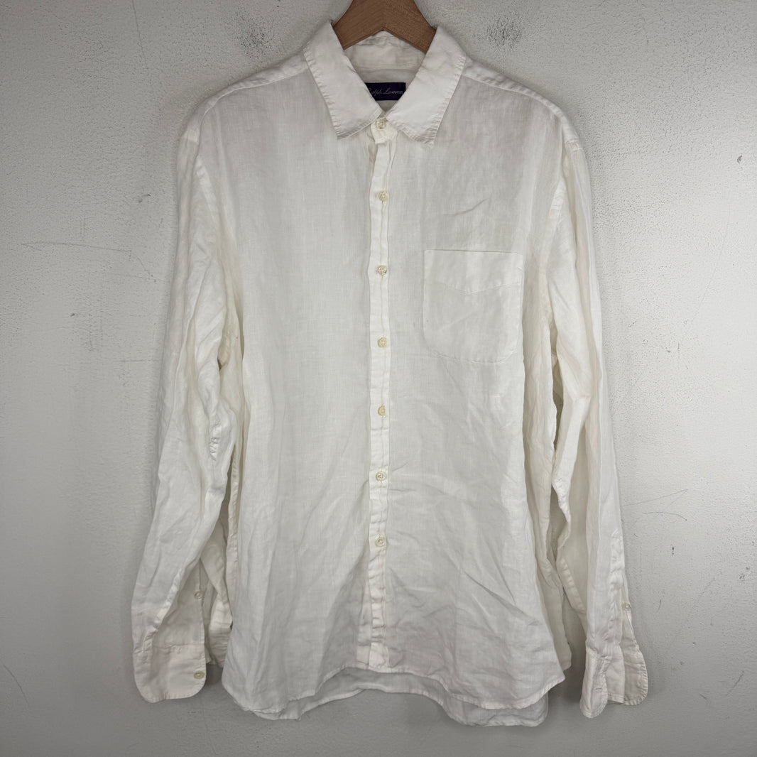 Ralph Lauren Purple Label White Button Up LS Shirt