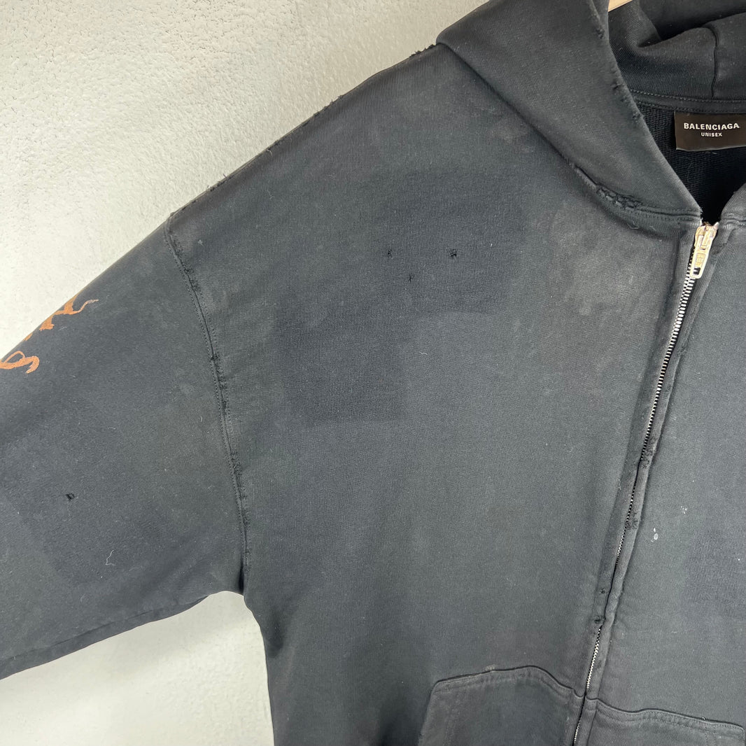 Balenciaga Heavy Metal Zip-Up Hoodie