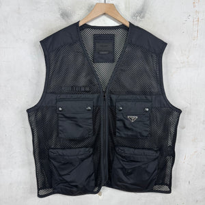 Prada Mesh Plaqued Utility Vest