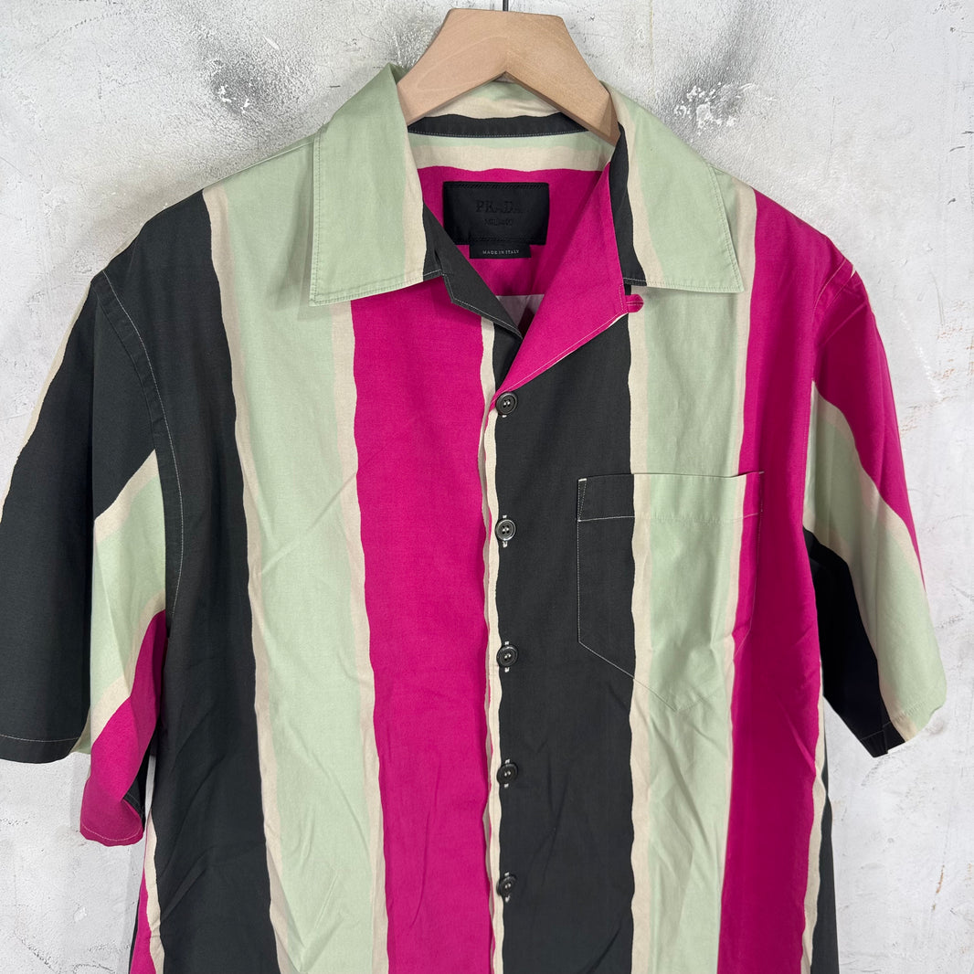 Prada Patterened Watercolor Bowling Shirt