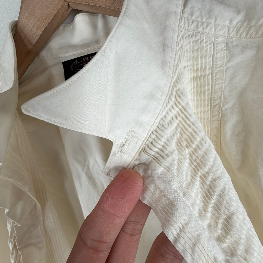 RRL White Accordion L/S Kimono Shirt