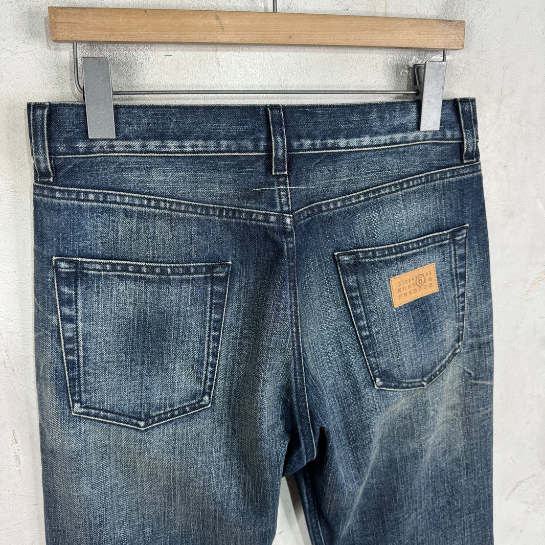 Margiela MM6 Distressed Bootcut Jeans