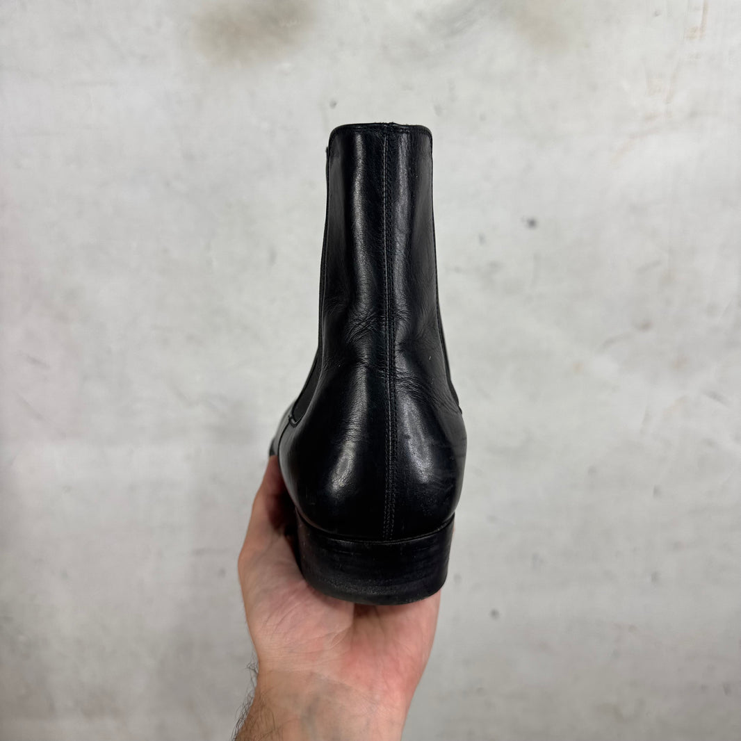 Saint Laurent Black Leather Chelsea Boots