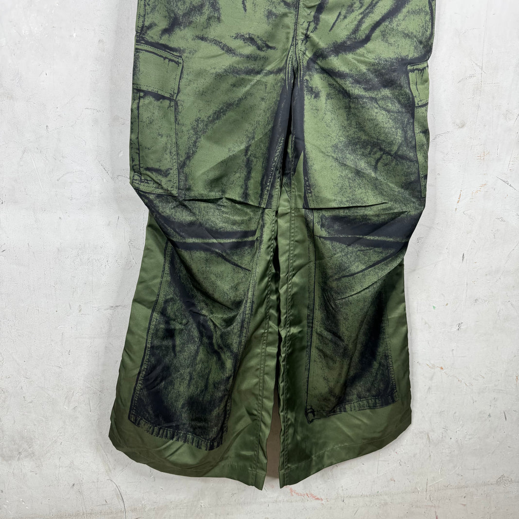Jean Paul Gaultier Trompe-l'œil Green Nylon Cargo Pants