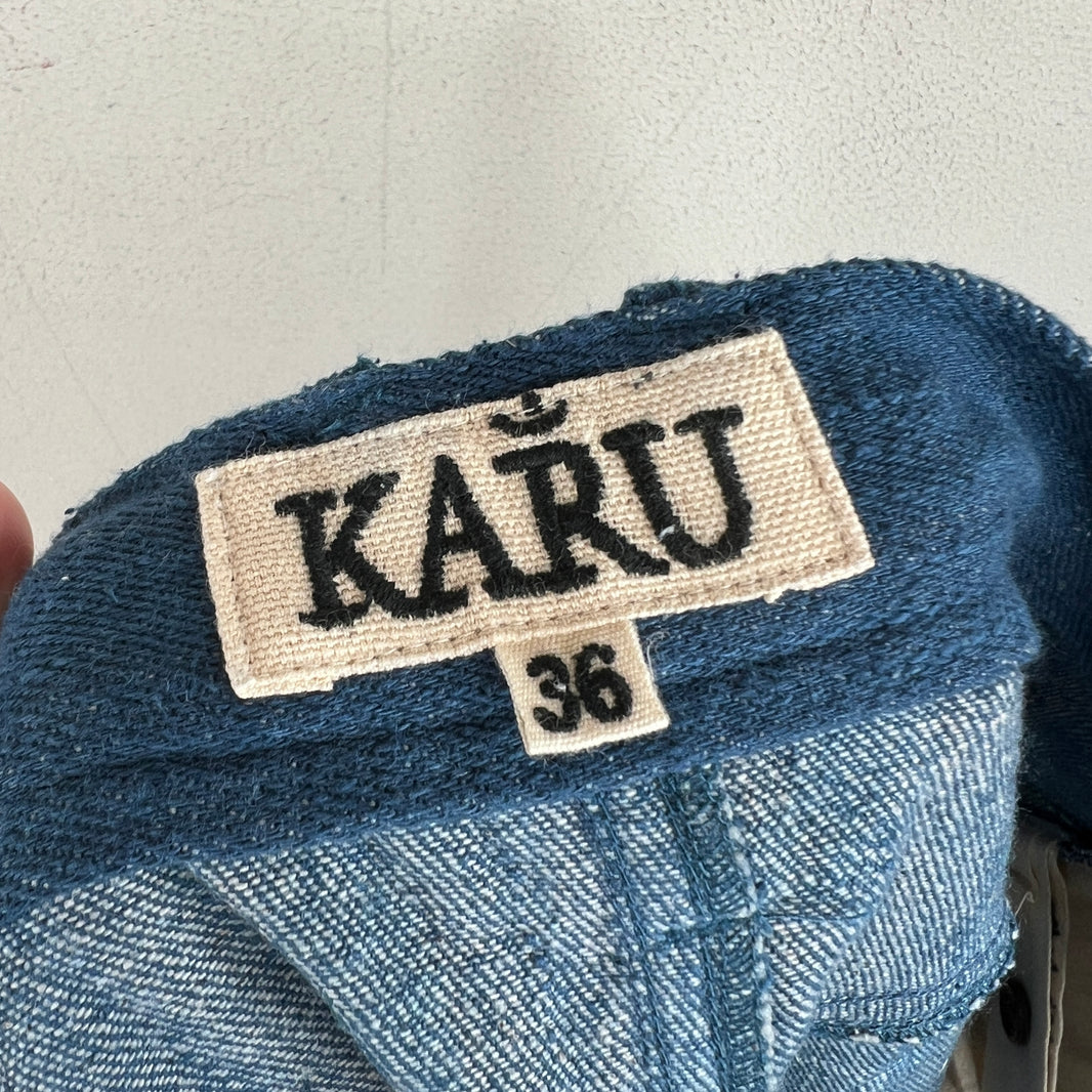 Karu Blue Double Knee Embellished Pants