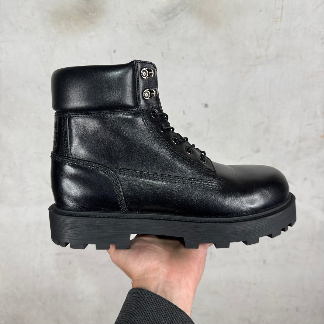 Givenchy Black Leather Work Boots