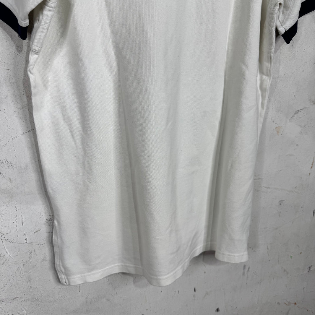 Ralph Lauren White/Navy Cuffed Big Pony Polo