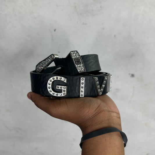 Givenchy Rhinestoned Spellout Belt