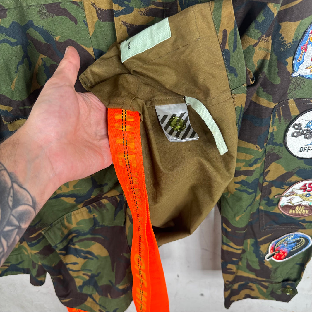 Off White Camo Patch Strap Cargo Jacket