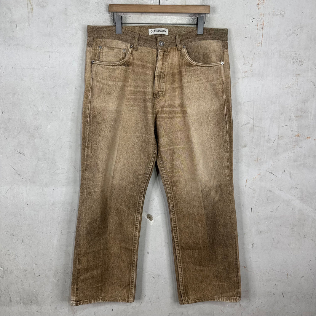Our Legacy Printed Beige Third Cut Jeans