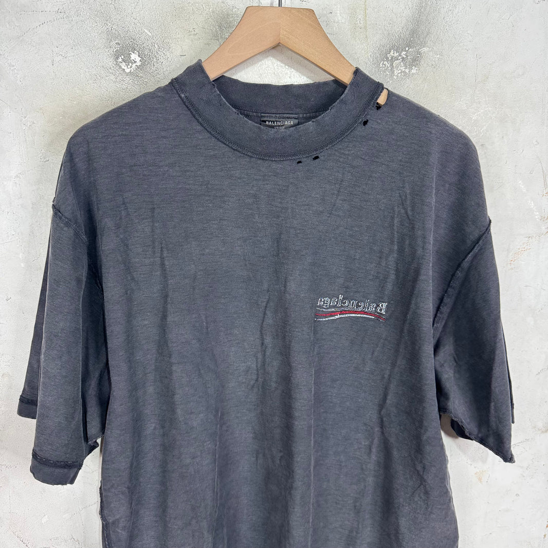 Balenciaga Inside Out Distressed Campaign T-Shirt