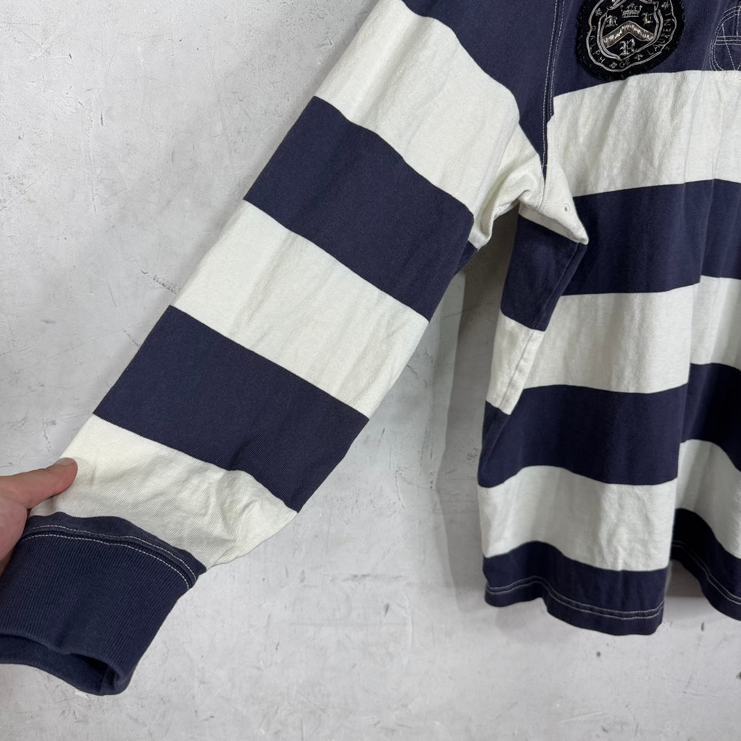 Ralph Lauren Rugby Blue Striped Skull L/S Polo