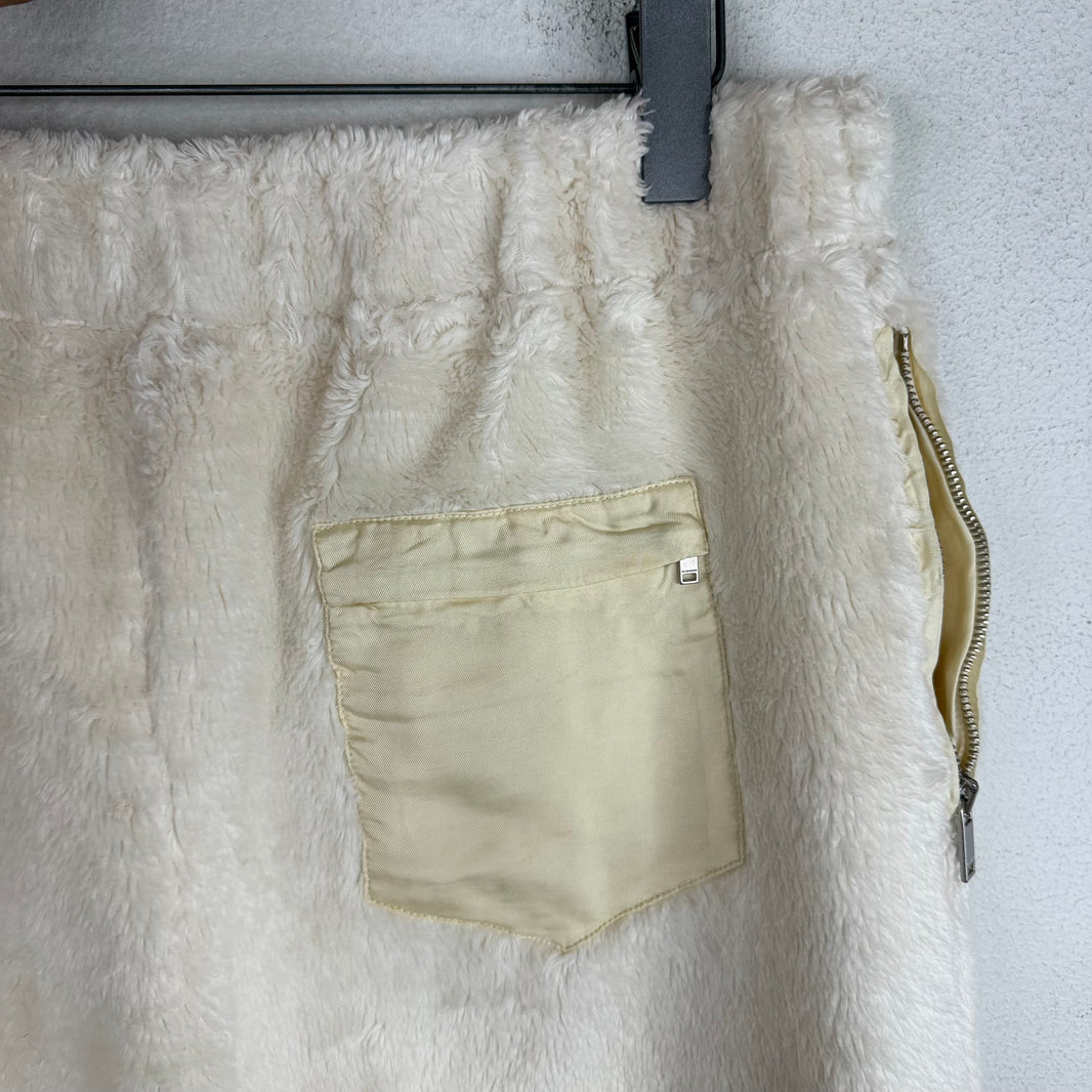 Jil Sander Fuzzy White Fleece Shorts