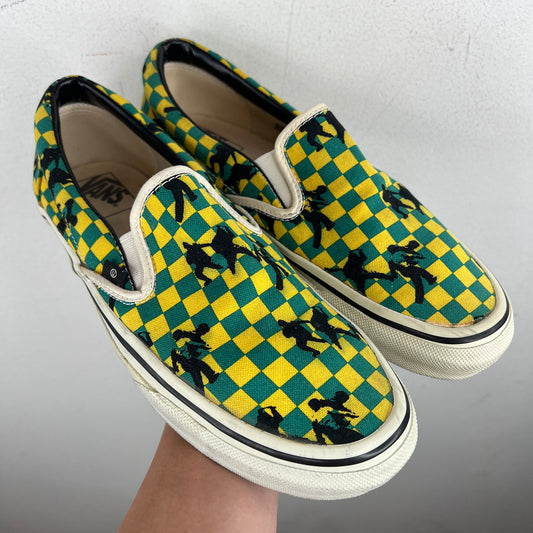 Undercover Vans Green Checkered Slip Ons