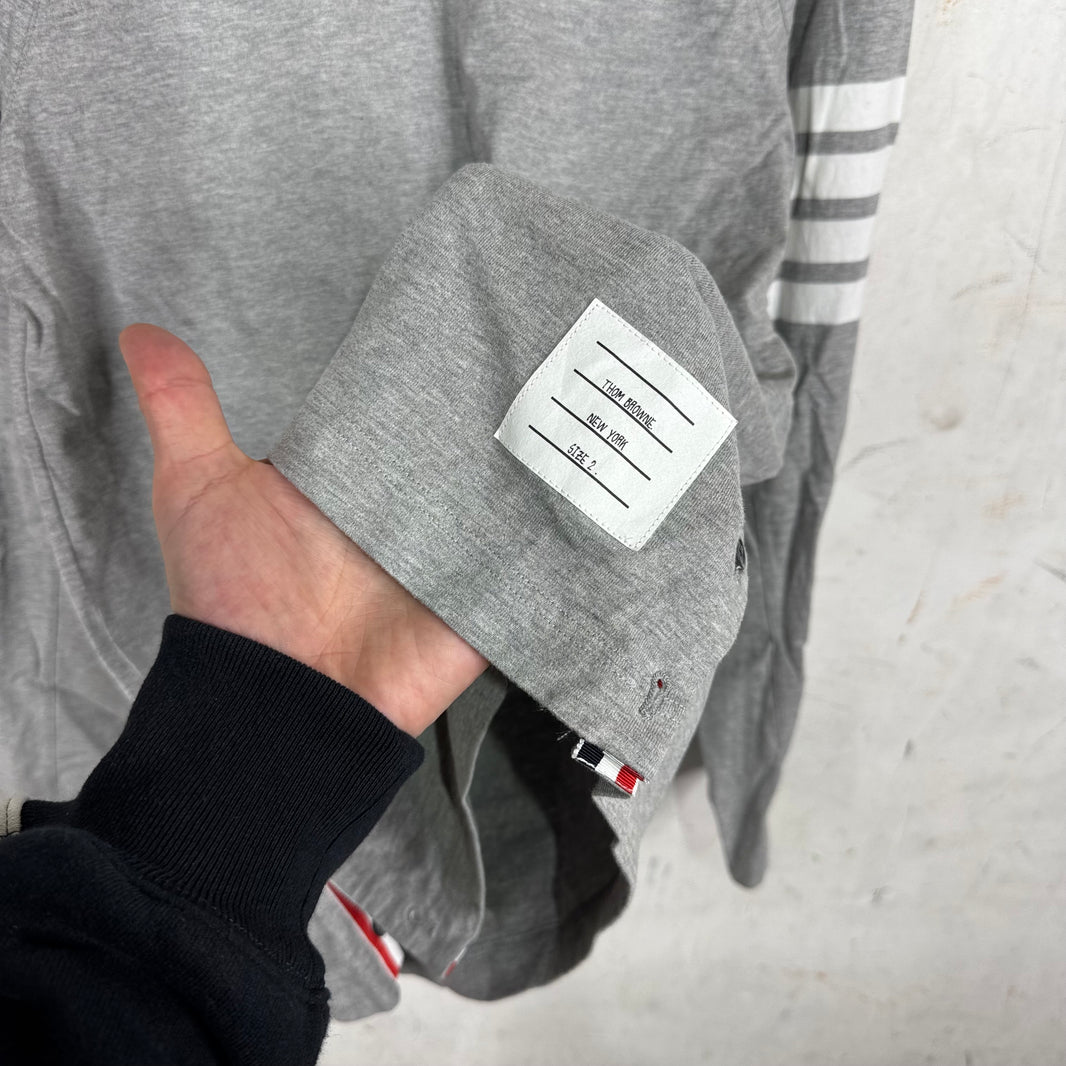 Thom Browne Striped Sleeve Paneled LS T-Shirt
