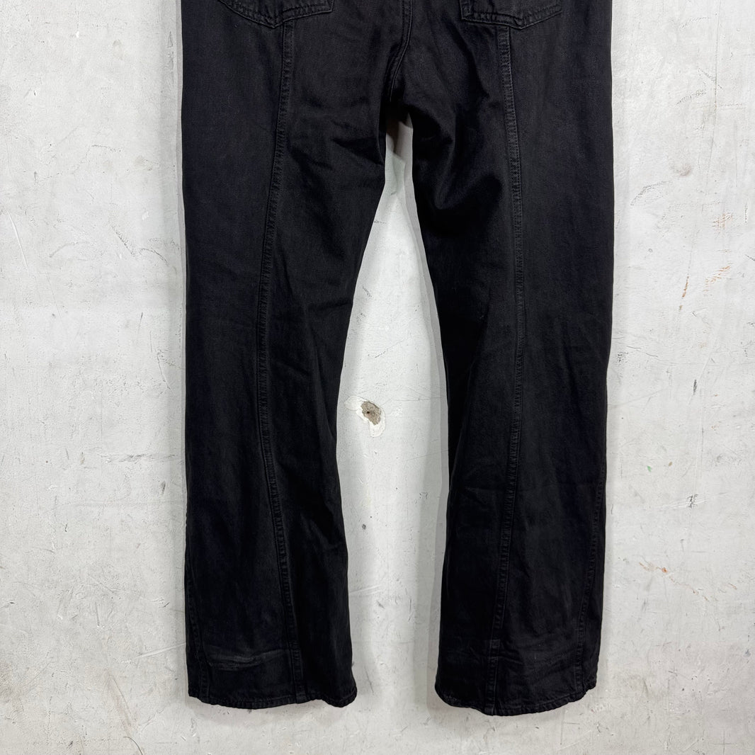 Helmut Lang Front & Back Seam Black Denim Jeans