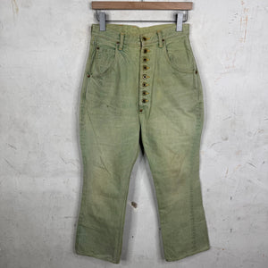 Kapital Mint Buttonfly Flared Jeans