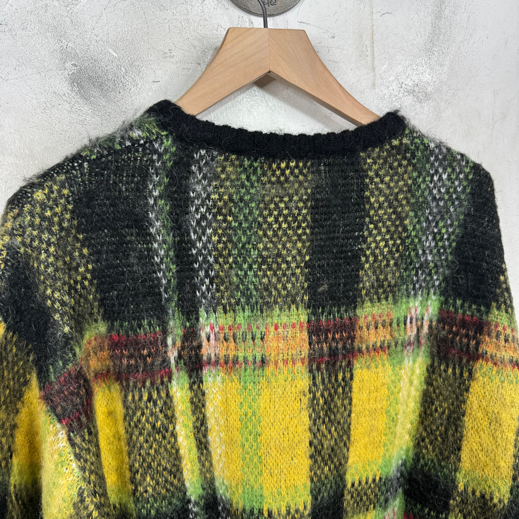 Supreme Plaid Brushed Mohair Sweater