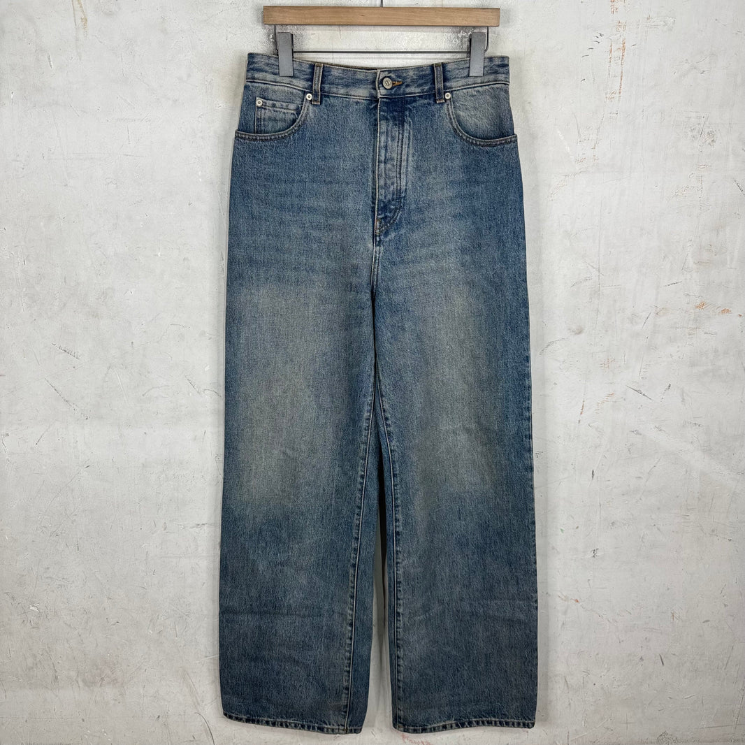 Loewe Dirty Wash High Rise Flared Jeans
