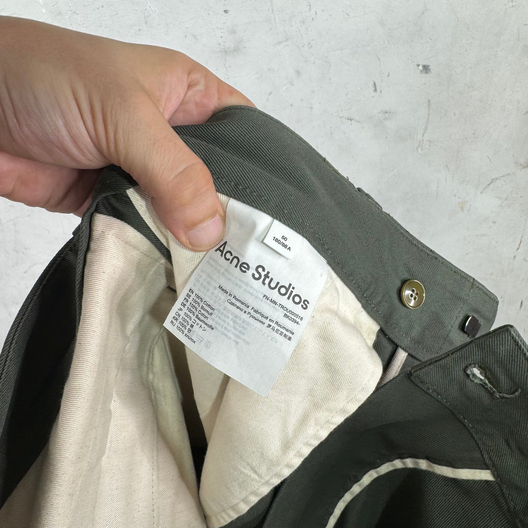 Acne Studios Olive Canvas Work Pants