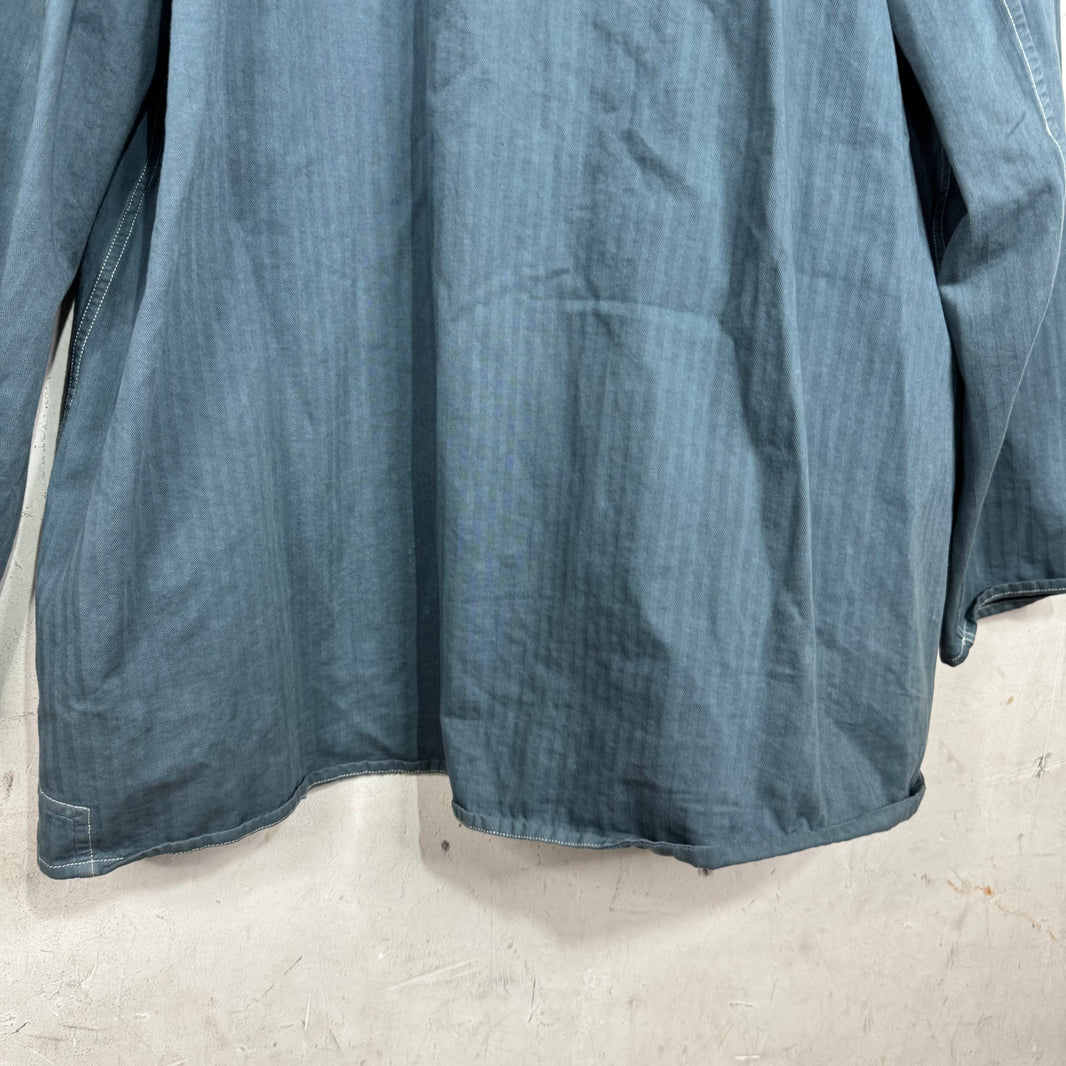 Margiela Oversized Laced Tunic Shirt Blue