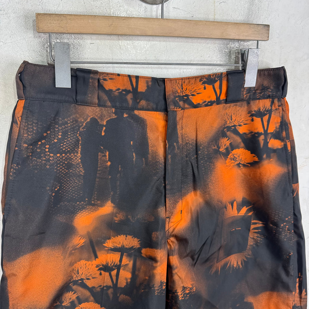 Prada Orange Printed Renylon Plaqued Shorts